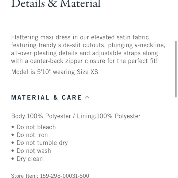 Abercrombie & Fitch Blue Pleated Maxi Dress NWT - Picture 5 of 8